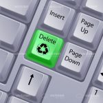 Green Delete Button with Recycling Symbol